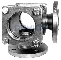 Hoek flens doorstroomkijkglas